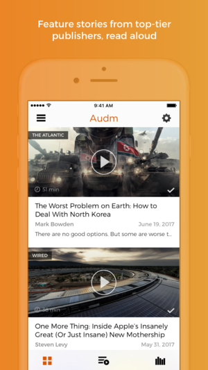 Audm - The Atlantic, WIRED