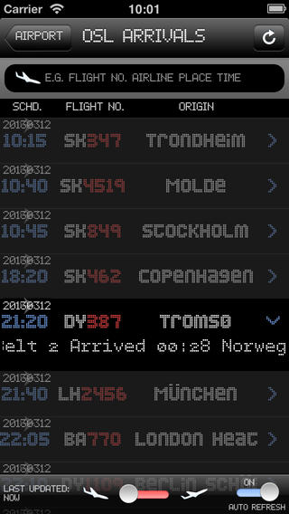 Norway Airport - iPlane2 Flight Information