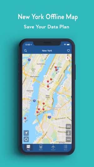 纽约离线地图 - 城市 地铁 机场