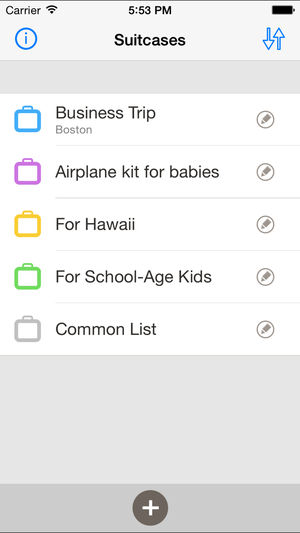 行李箱 – 打包核对清单。