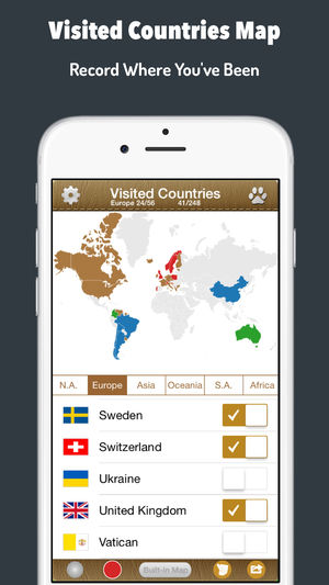 去过哪儿 - 世界版,足迹地图,Visited Countries Map,World Travel Log